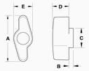 Swept T-Knob Dimensions